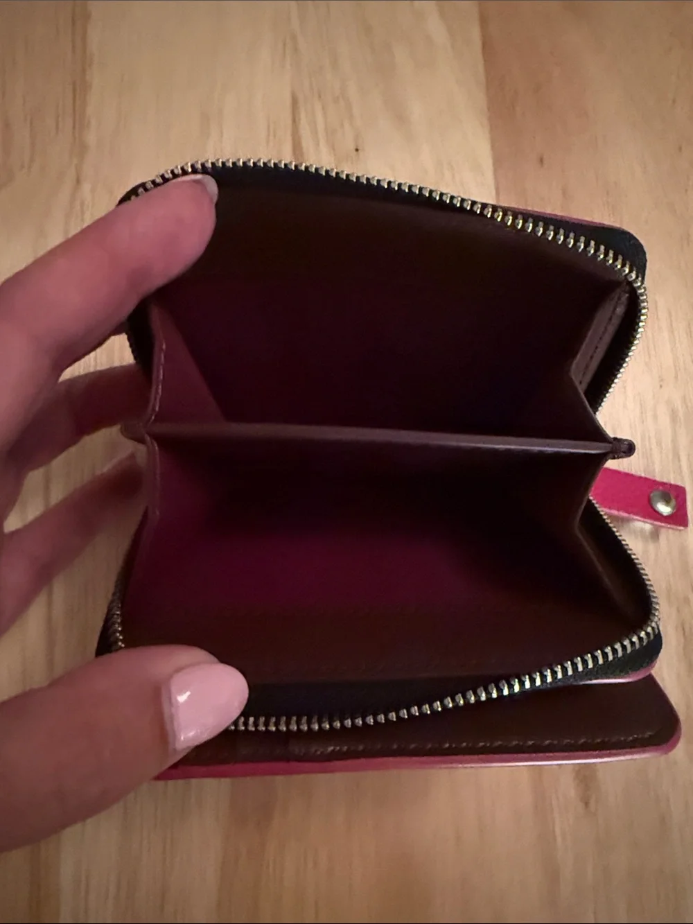 Marc Jacobs Hot Pink Leather Zip Card Holder